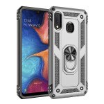 Wholesale Samsung Galaxy A20 / A30 Tech Armor Ring Grip Case with Metal Plate (Silver)